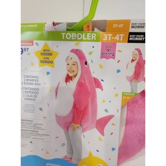Rubie's Toddler 3T-4T Pink Mommy Shark Costume with Sound Chip - Picture 3 of 7